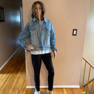 Lands End Blue Denim Jacket Size XL (18)